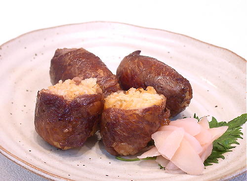 キムチおにぎりの牛肉巻きレシピ