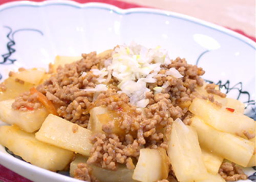 大根とひき肉の麻婆風炒めレシピ