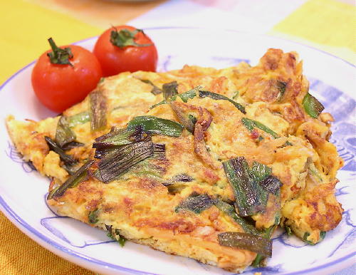 にらとキムチの卵焼きレシピ