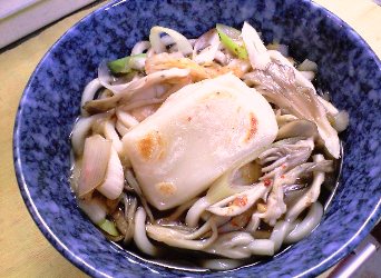 キムチとまいたけの力うどんレシピ