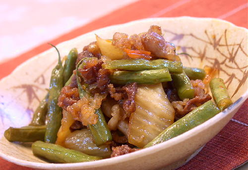 牛肉とインゲンのキムチ甘辛煮レシピ