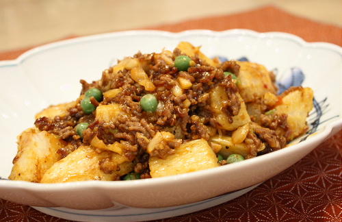 揚げ長いものキムチひき肉あんかけレシピ