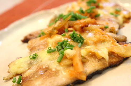 秋刀魚のキムチチーズ焼きレシピ