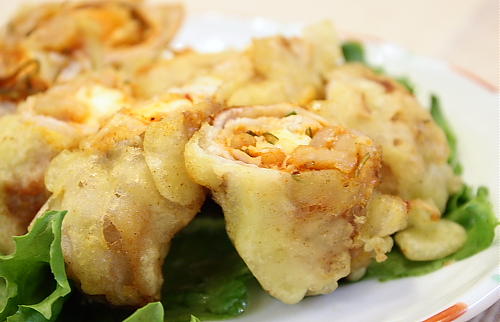 今日のキムチ料理レシピ：キムチの豚巻き天ぷら