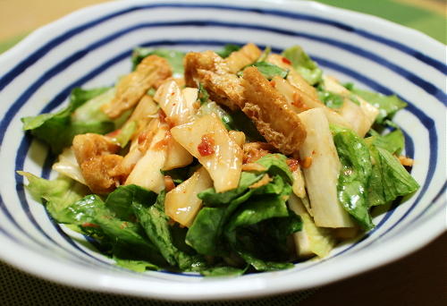 今日のキムチレシピ：油揚げのキムチサラダ