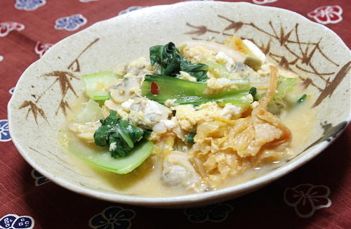 今日のキムチ料理レシピ：あさりとキムチの卵とじ