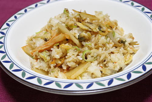 今日のキムチ料理レシピ：あさりキムチ炒飯