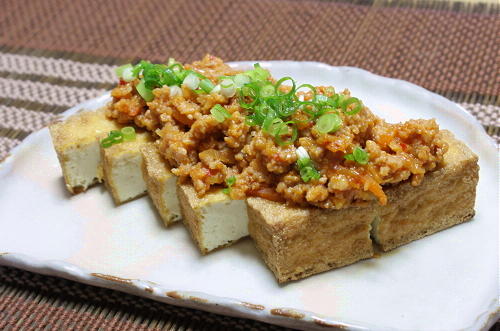 今日のキムチ料理レシピ：厚揚げキムチひき肉味噌