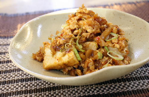 今日のキムチ料理レシピ： 厚揚げのキムチひき肉炒め