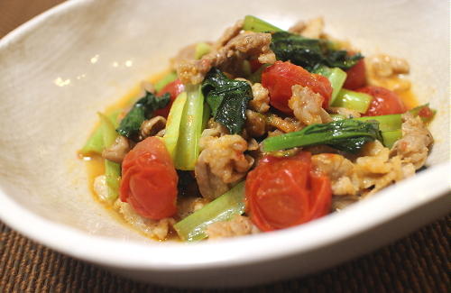 今日のキムチ料理レシピ：豚肉と小松菜のピリ辛みそ炒め