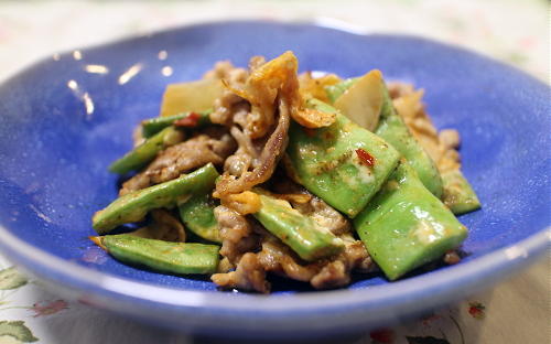 今日のキムチ料理レシピ：豚肉とモロッコインゲンとキムチのマヨネーズ炒め