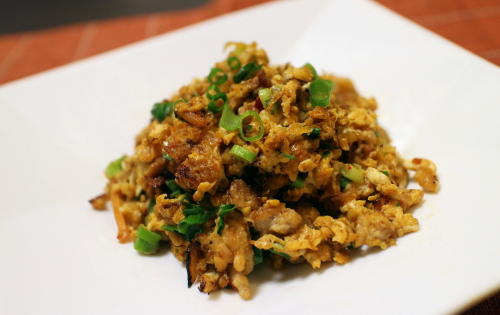 今日のキムチ料理レシピ：豚ひき肉とキムチの卵炒め