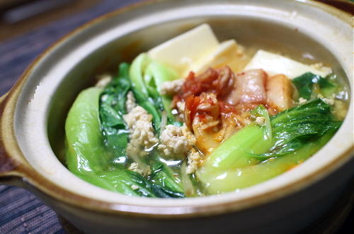 今日のキムチ料理レシピ：青梗菜と豆腐のキムチ煮