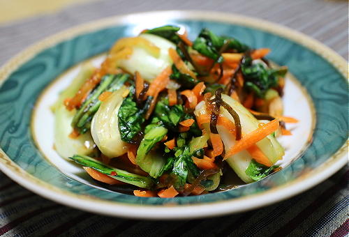 今日のキムチ料理レシピ：チンゲン菜のキムチ