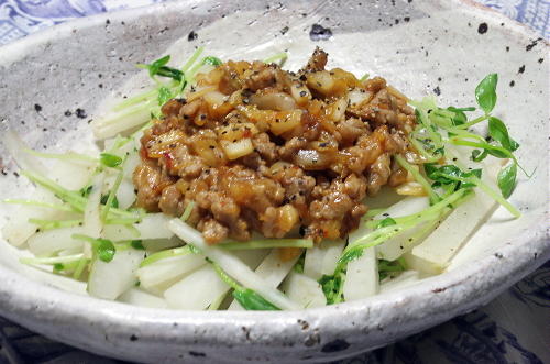 今日のキムチ料理レシピ：大根のキムチ肉みそあんかけ