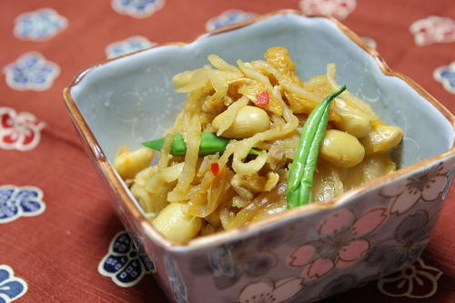 今日のキムチ料理レシピ：切り干し大根と大豆のキムチ煮