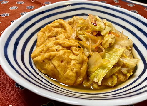 今日のキムチ料理レシピ：がんもどきと白菜にピリ辛煮
