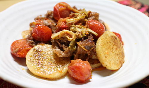 今日のキムチ料理レシピ：牛肉と長芋のキムチ炒め
