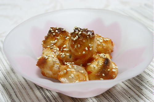 今日のキムチ料理レシピ：ピリ辛はちみつ味噌焼き餅