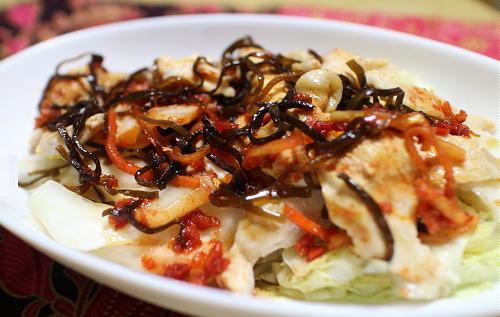 今日のキムチ料理レシピ：白菜と鶏肉のキムチポン酢和え