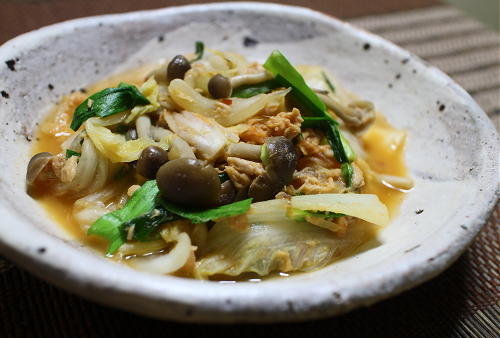 今日のキムチ料理レシピ：白菜のピリ辛味噌煮