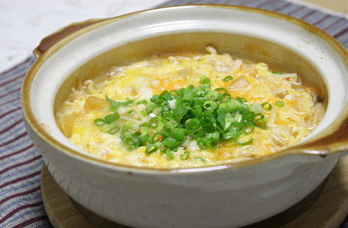 今日のキムチ料理レシピ：ホタテとキムチの雑炊