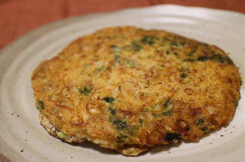 今日のキムチ料理レシピ：自然薯のキムチお焼き