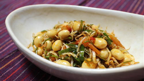 今日のキムチ料理レシピ：ちりめんじゃこと大豆のピリ辛漬け