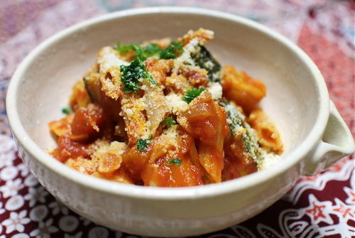 今日のキムチ料理レシピ：カボチャとレンコンのピリ辛トマト煮