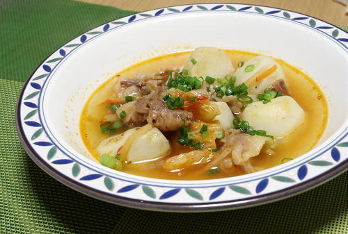 今日のキムチ料理レシピ：牛肉とキムチのスープ