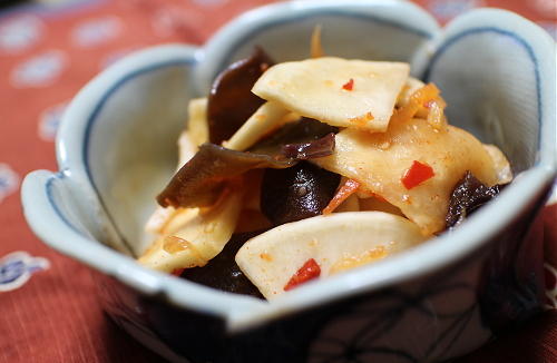 今日のキムチ料理レシピ：かぶのピリ辛甘酢漬