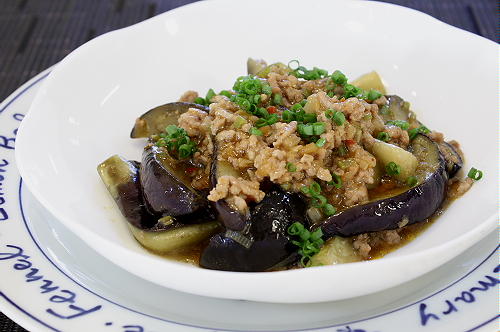 今日のキムチ料理レシピ：麻婆茄子風♪茄子のキムチひき肉炒め