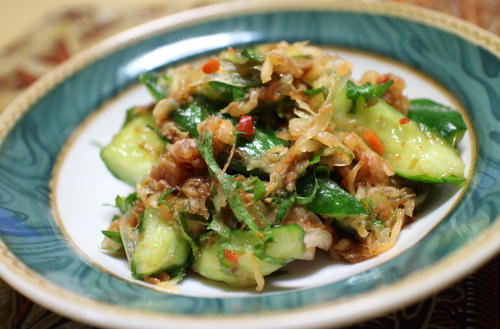 今日のキムチレシピ：胡瓜のキムチ梅和え