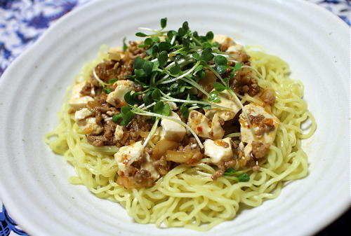 今日のキムチレシピ：麻婆豆腐風冷やし中華