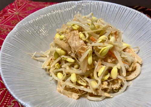 今日のキムチ料理レシピ：豆もやしとキムチのマヨポン酢和え