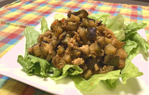 今日のキムチ料理レシピ：信州丸茄子のピリ辛ひき肉サラダ