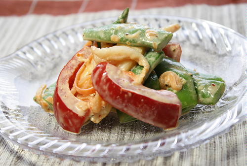 今日のキムチ料理レシピ：モロッコいんげんとパプリカのキムマヨ和え