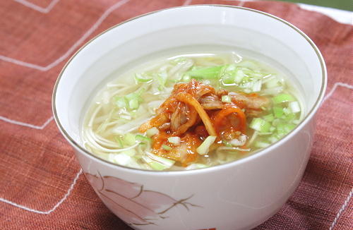 今日のキムチ料理レシピ：キムチ素麺スープ