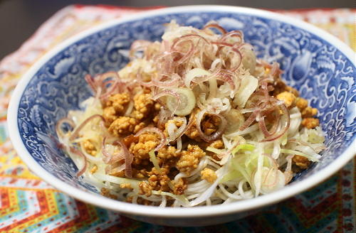 今日のキムチ料理レシピ：みょうがのピリ辛素麺