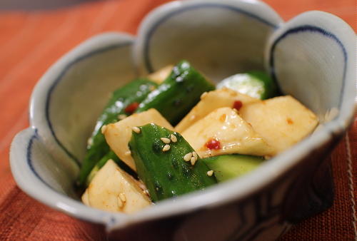 今日のキムチ料理レシピ：長芋と胡瓜のピリ辛和え