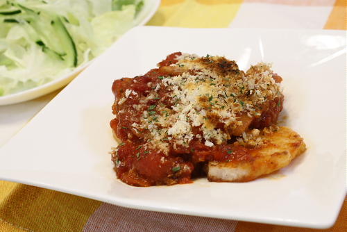 今日のキムチ料理レシピ：長いものキムチトマトソース焼き