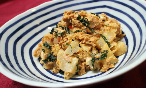 今日のキムチ料理レシピ：長芋のピリ辛ツナサラダ