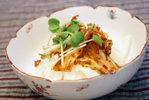 今日のキムチ料理レシピ：長いもの焼きキムチ和え