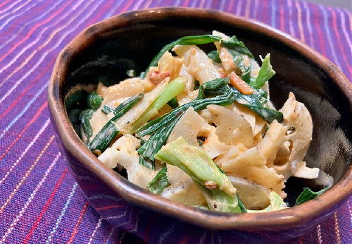 今日のキムチ料理レシピ：レンコンとにらのキムチマヨ和え