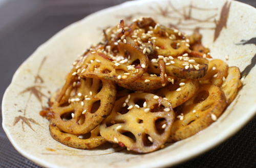 今日のキムチ料理レシピ：レンコンのピリ辛炒め