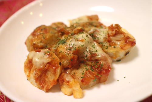 今日のキムチ料理レシピ：里芋のキムチチーズ焼き