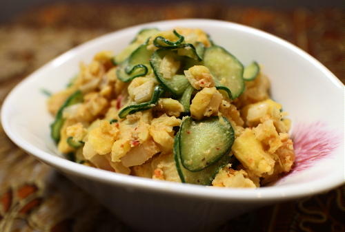 今日のキムチ料理レシピ：サツマイモのキムチ味噌マヨサラダ