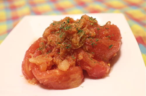 今日のキムチ料理レシピ：トマトのキムチ甘酢生姜和え