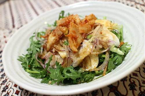 今日のキムチ料理レシピ：カブと春菊のキムチサラダ