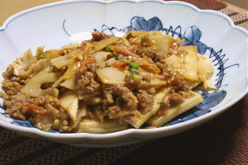 今日のキムチ料理レシピ：たけのことキムチのひき肉炒め